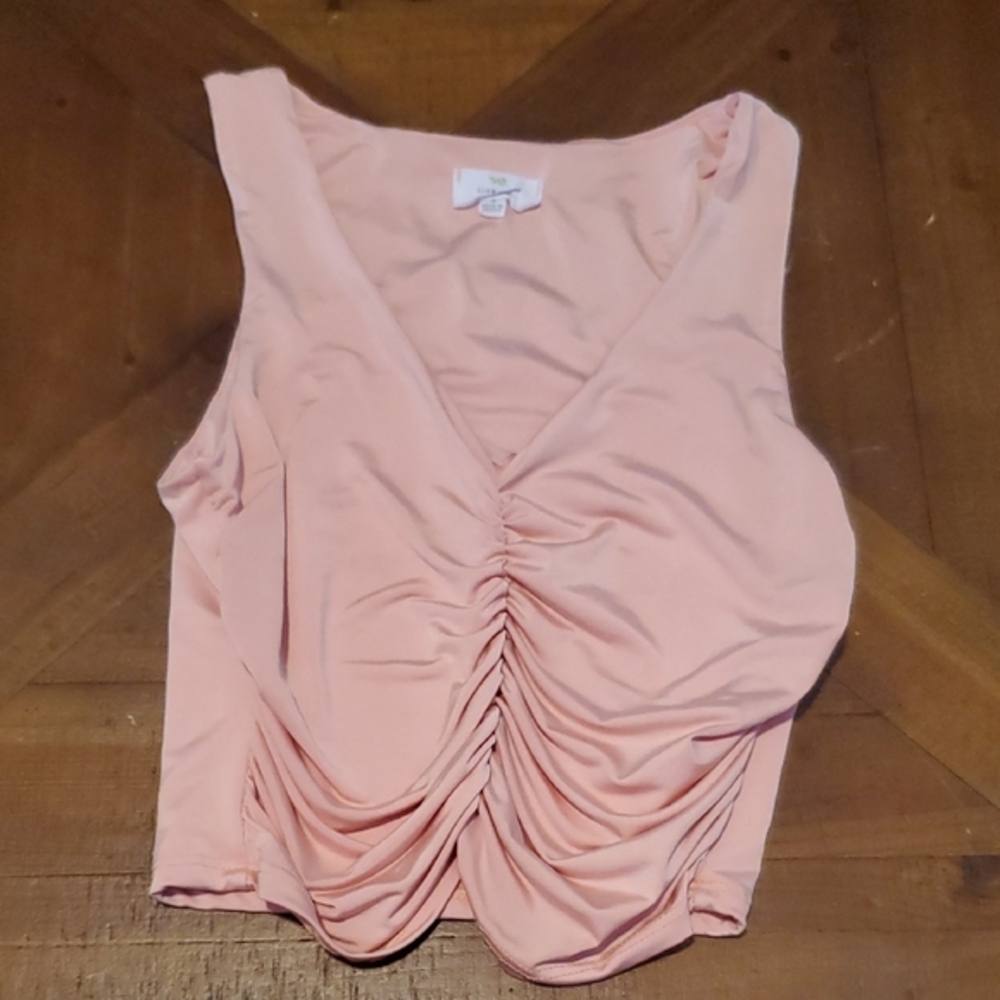 Elegant Blush Ruched Tank Top
